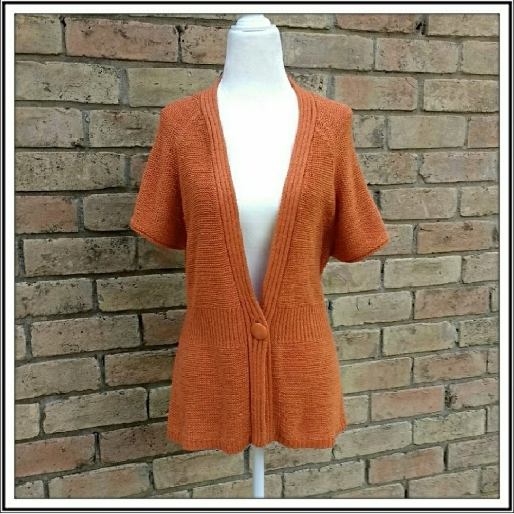 August Silk Orange Cardigan